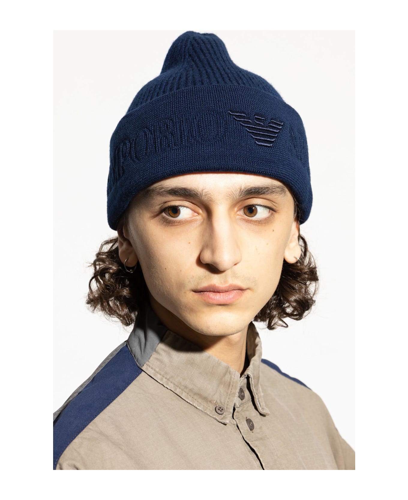 Emporio Armani Wool Beanie - Blue