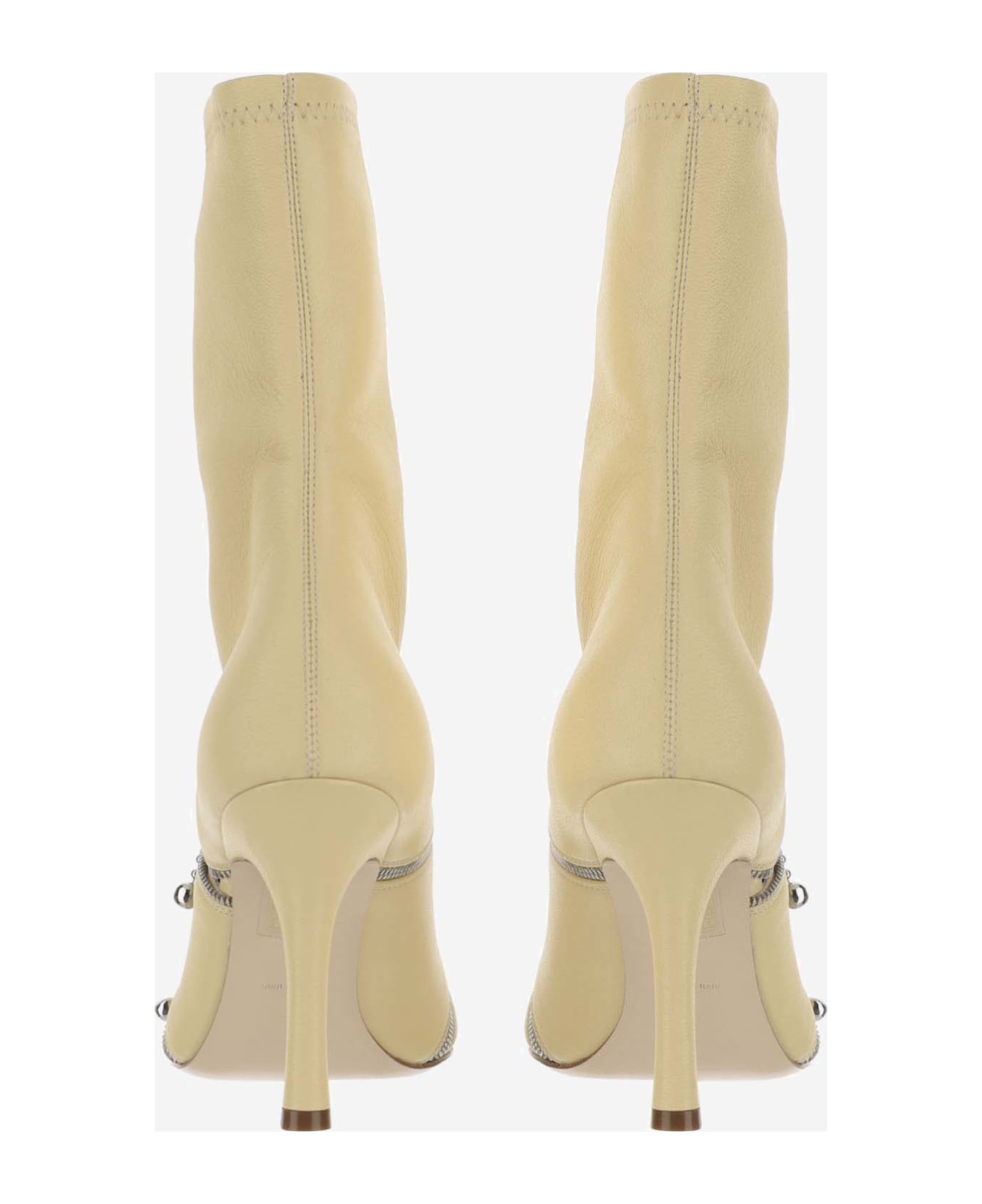 Burberry Peep Leather Boots - Yellow