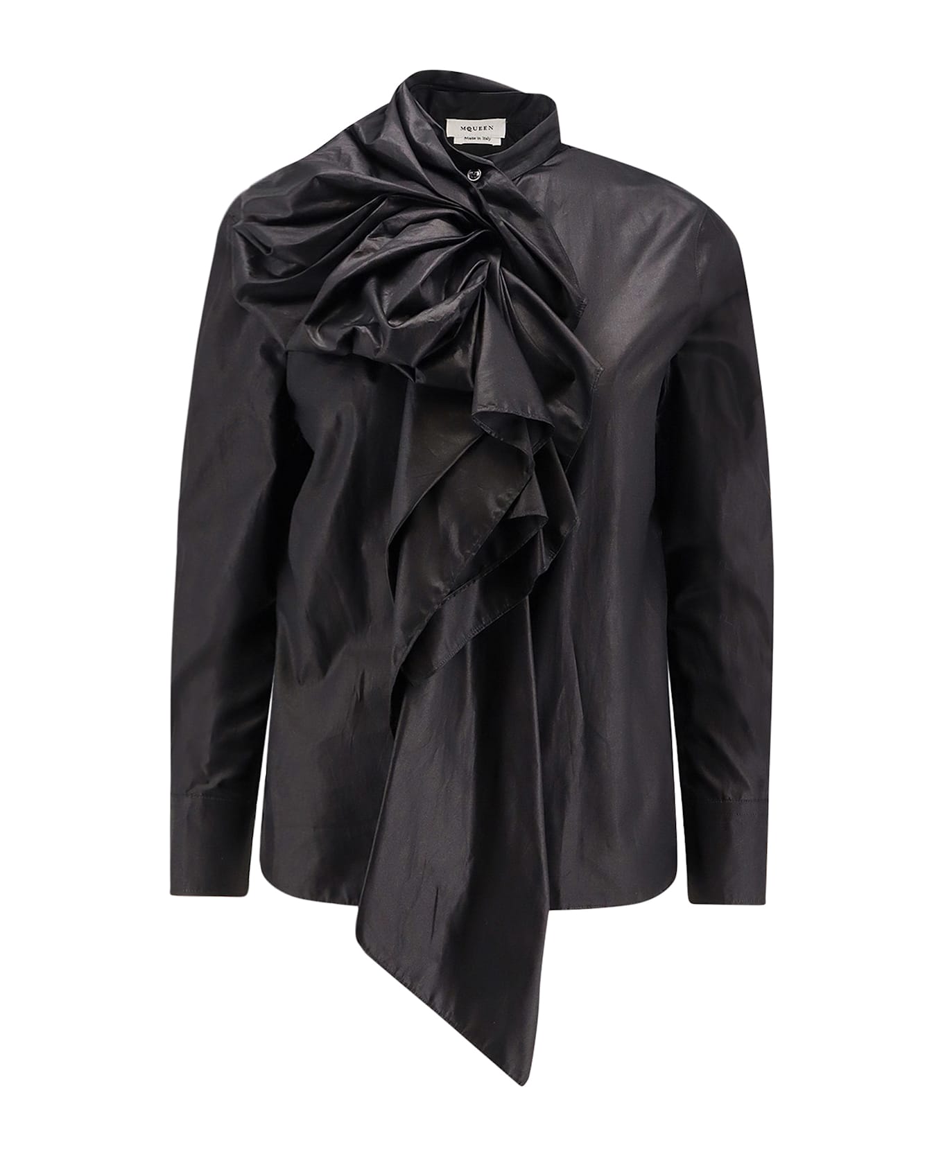 Alexander McQueen Cotton Bow Shirt - Black