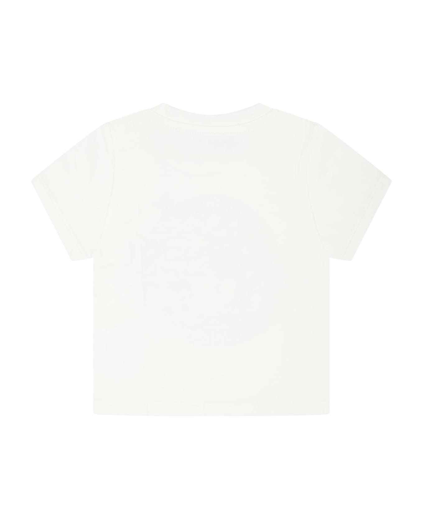 Versace White T-shirt For Babykids With Medusa Print - White