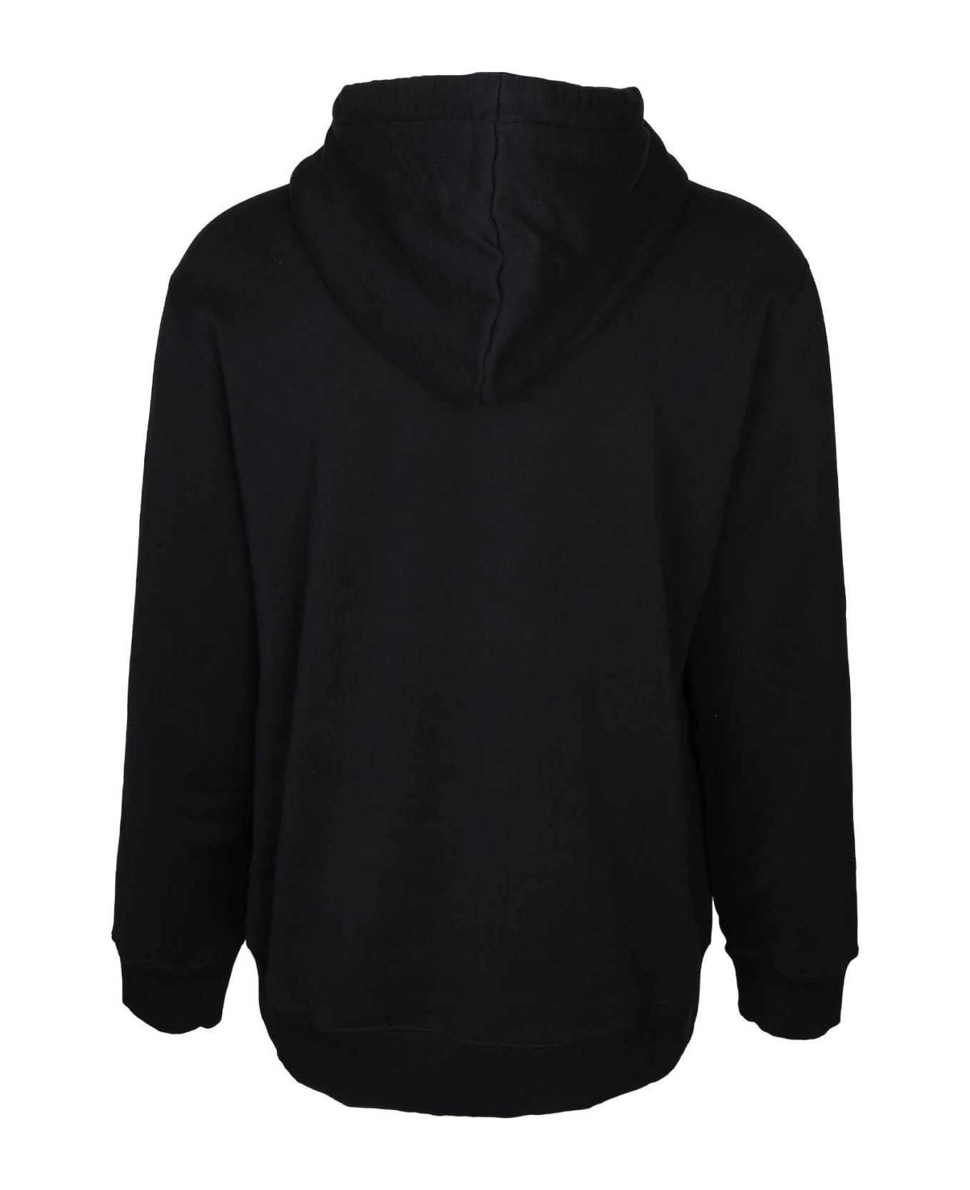 Lanvin Black Hoodie Sweatshirt With Embroidered Logo - Black