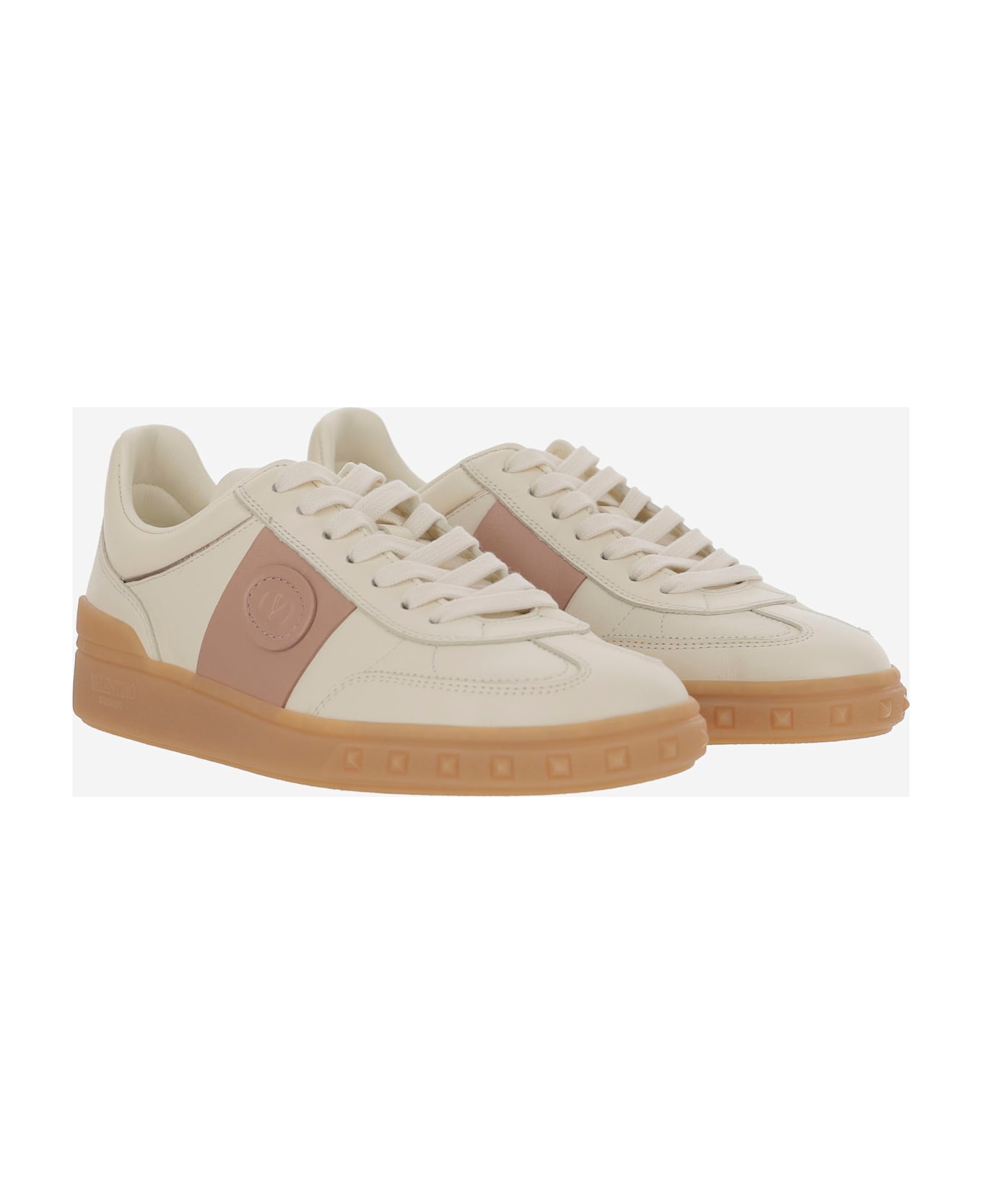 Valentino Garavani Upvillage Leather Sneakers - Ivory