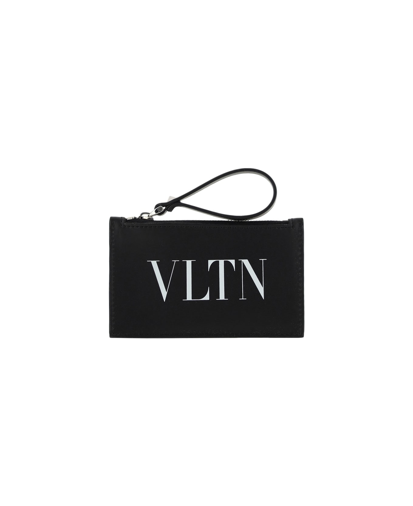 Valentino Garavani Black 'vltn' Card Holder With Zip - Black 財布