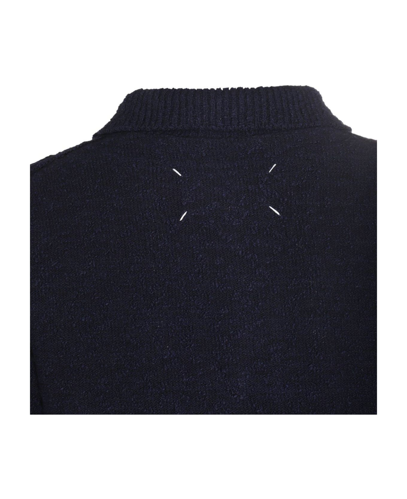 Maison Margiela Short-sleeved Knit dressed Polo-shirt - Blu
