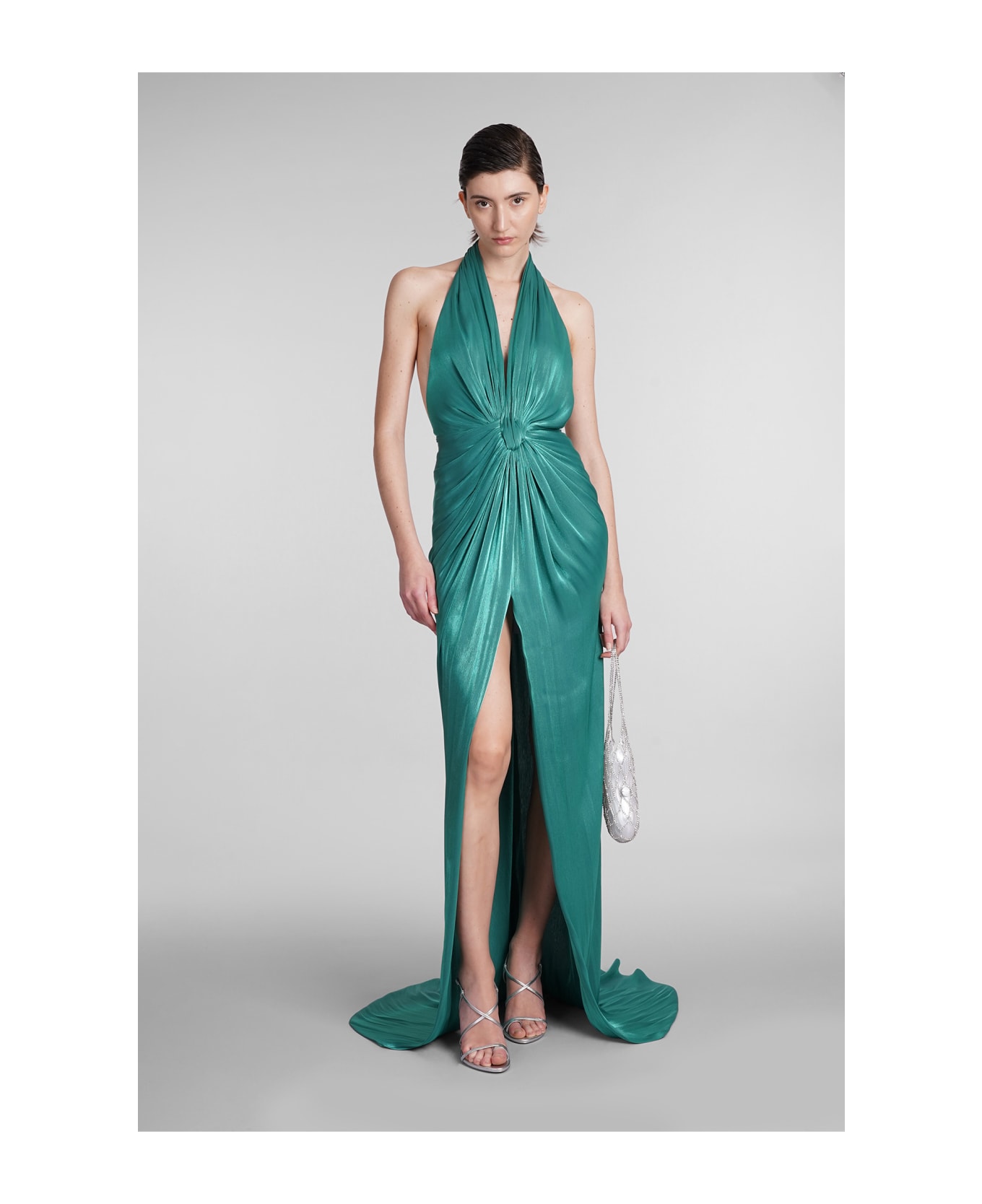 Costarellos Colette Dress In Green Polyester - green