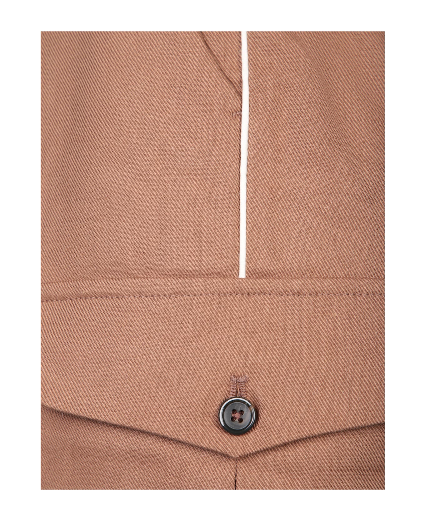 Nine in the Morning Brown Linen Cargo Trousers - Brown