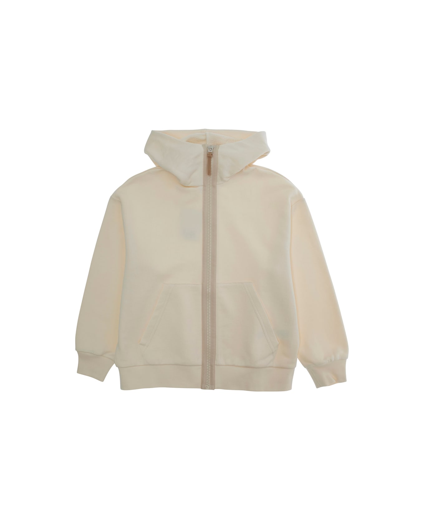 Il Gufo White Sweatshirt With Hood With Logo Patch In Cotton Boy - White