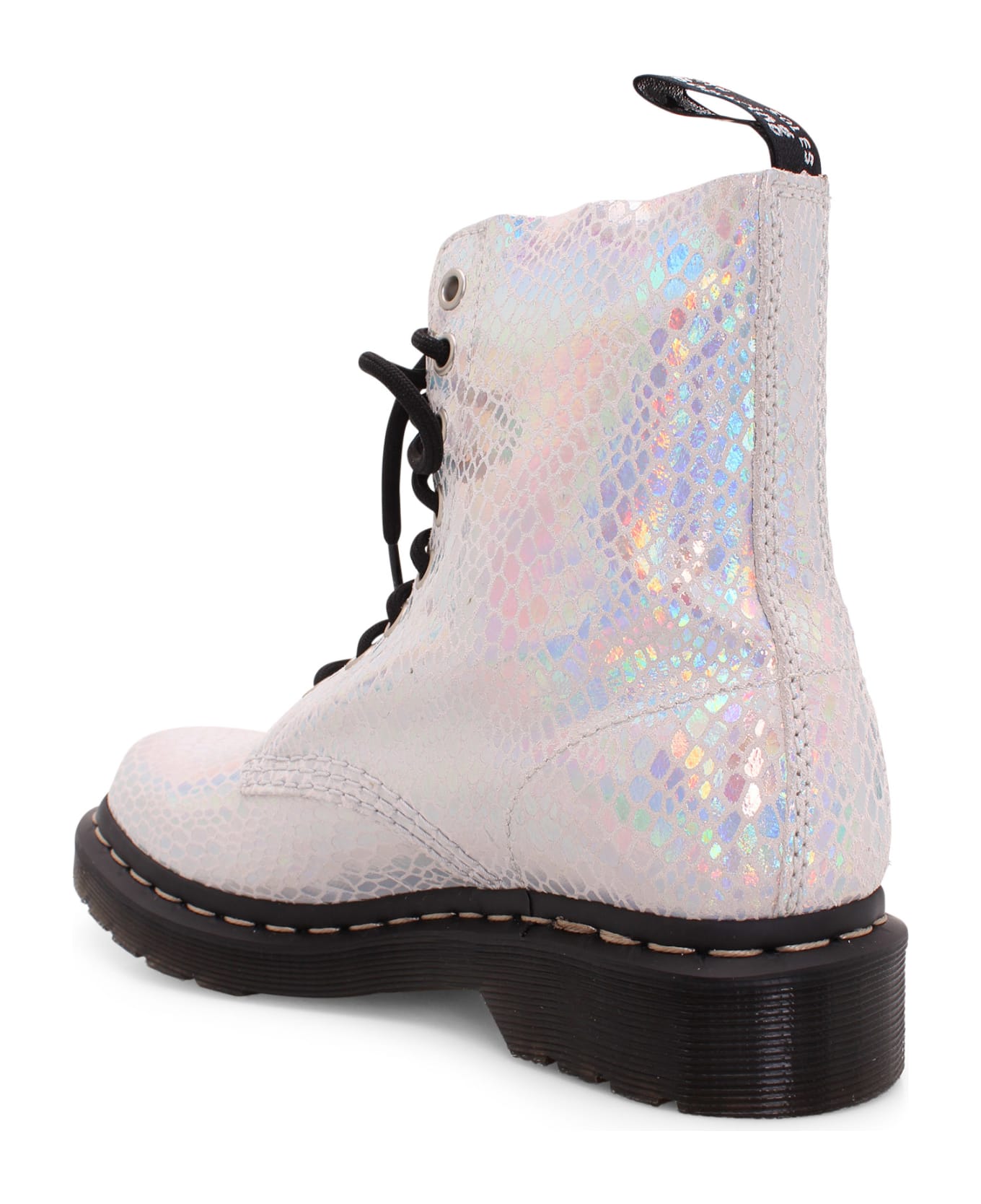 Dr. Martens Leather Boots - Metallic White
