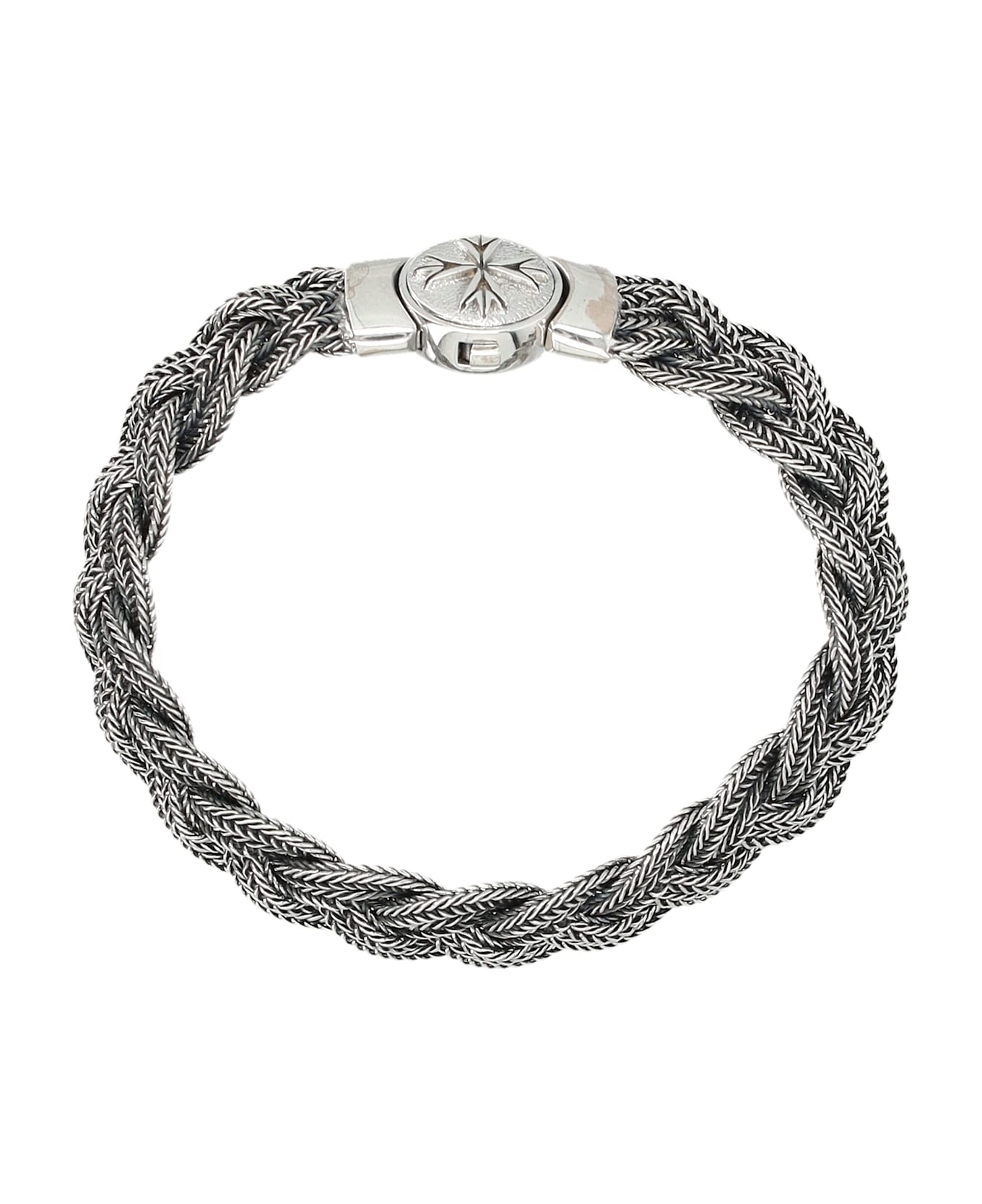 Emanuele Bicocchi Diamond-cut Flat Braided Bracelet - SILVER