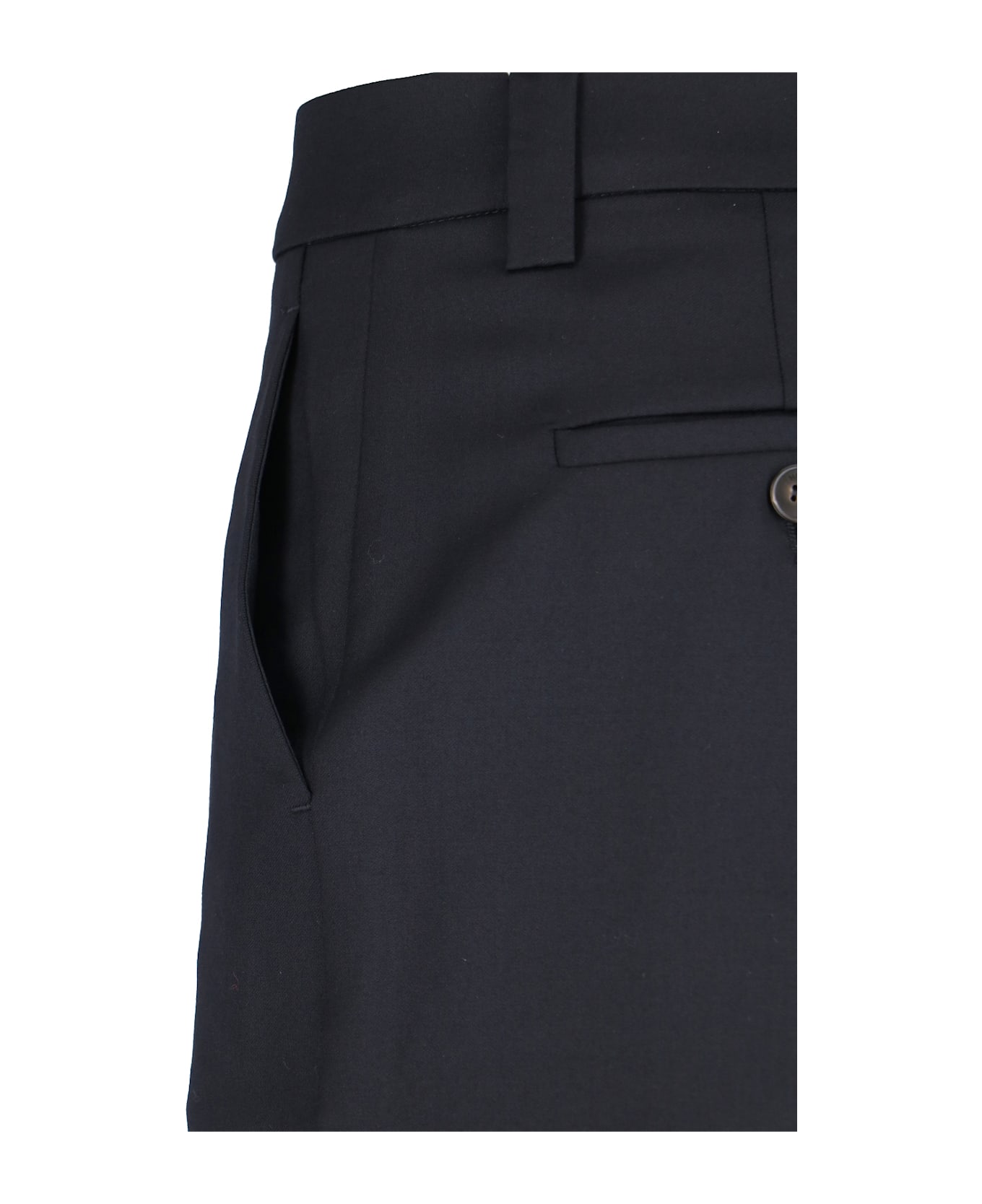 Incotex Straight Wool Pants - Black  