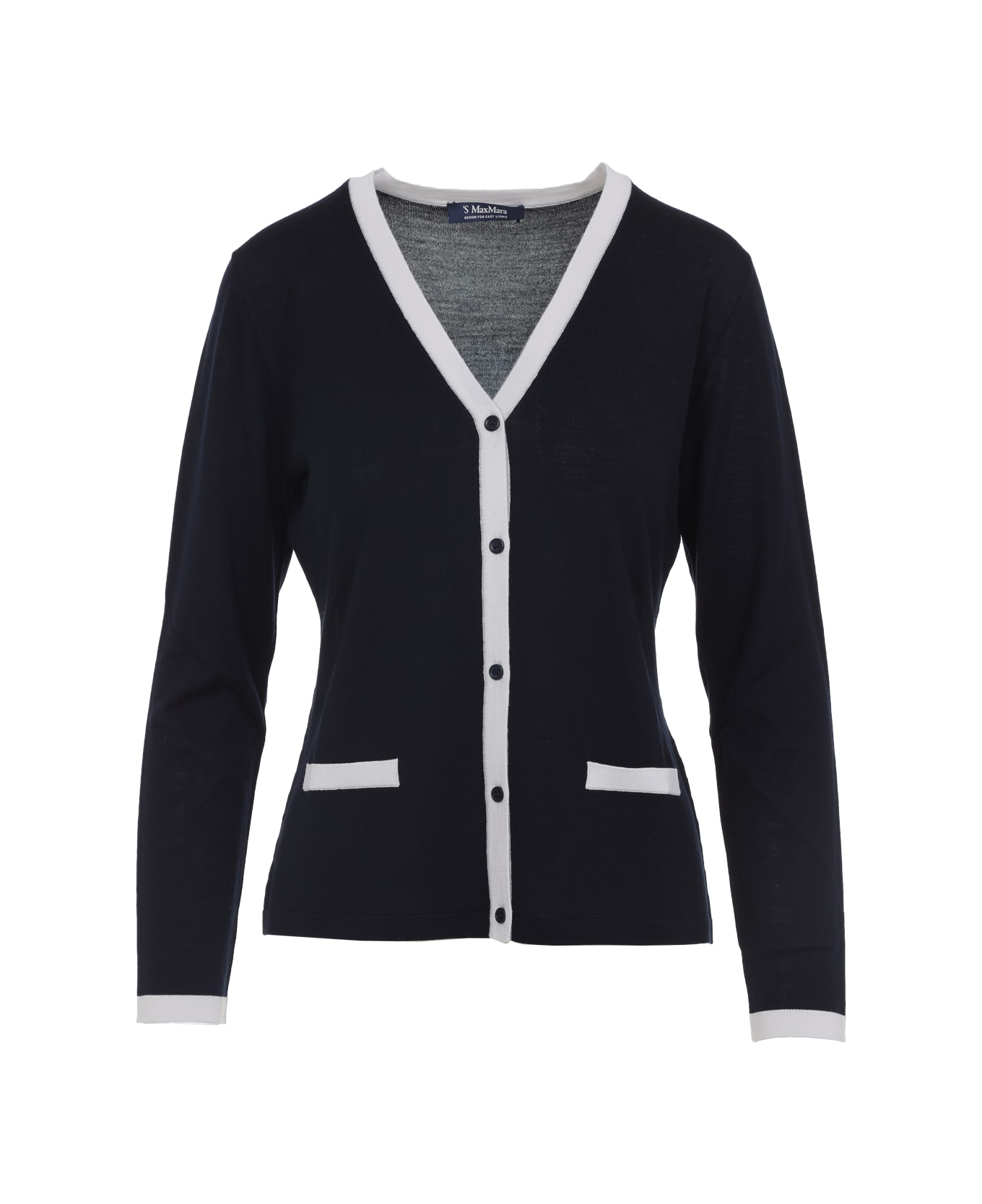 
S Max Mara Kenya Cardigan - Blu Con Winter White