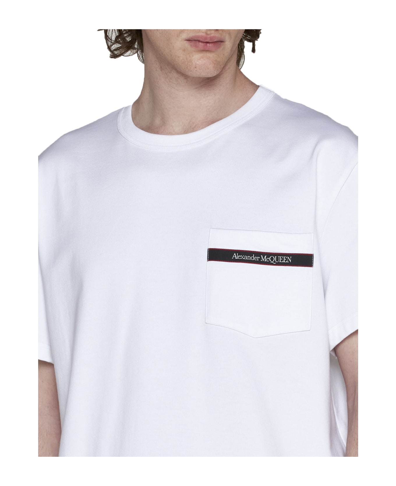 Alexander McQueen Logo-chest Pocket T-shirt - White