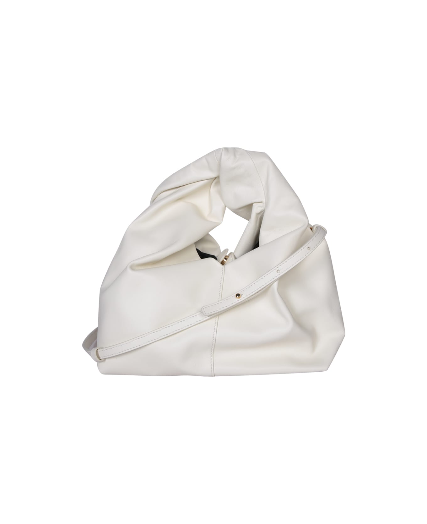 J.W. Anderson White Leather Hobo Twister Bag - OFFWHITE