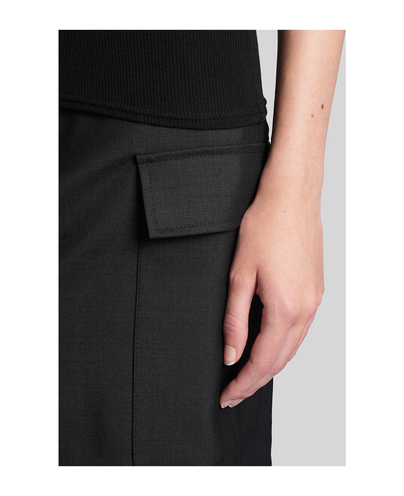 IRO Rosaria T-shirt In Black Wool And Polyester - black