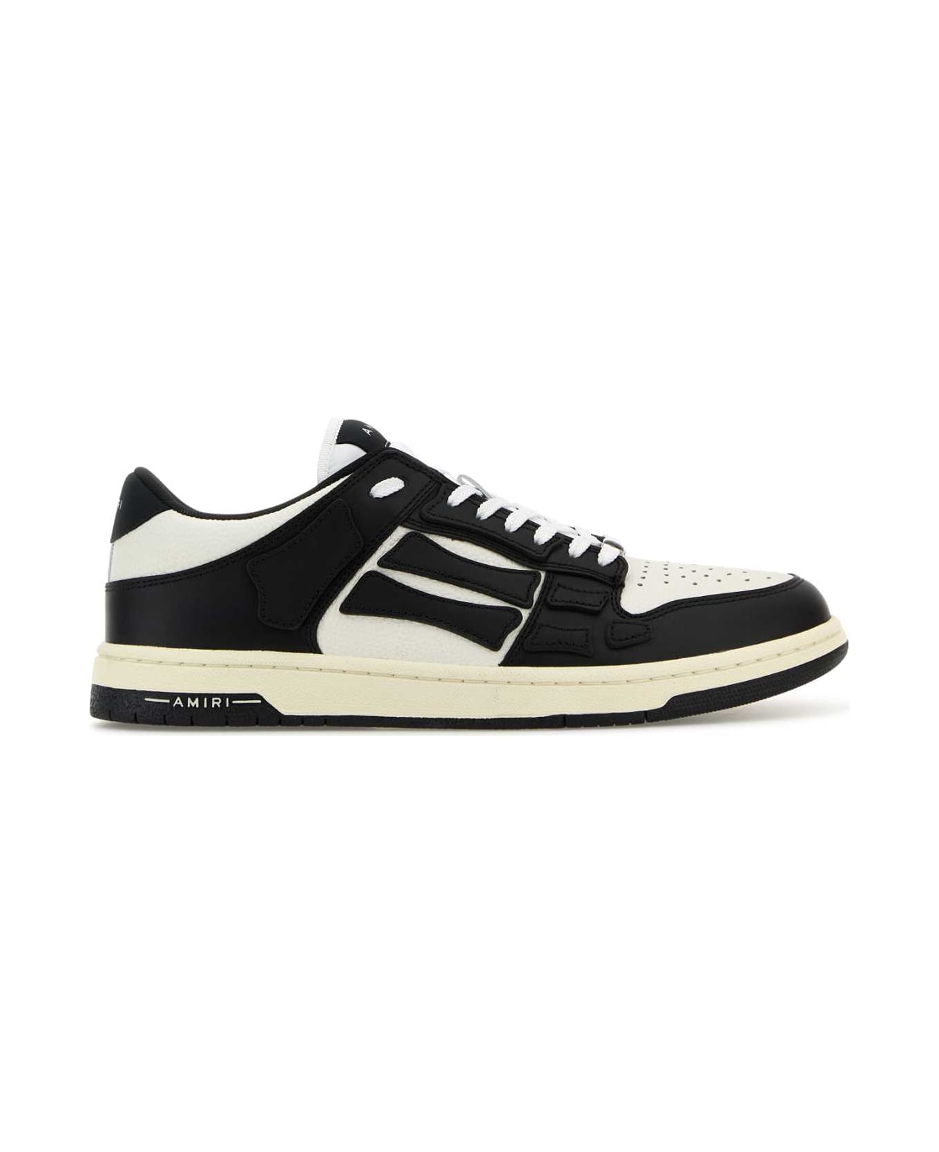 AMIRI Tow-tone Leather Skel Sneakers - BLACKWHITE