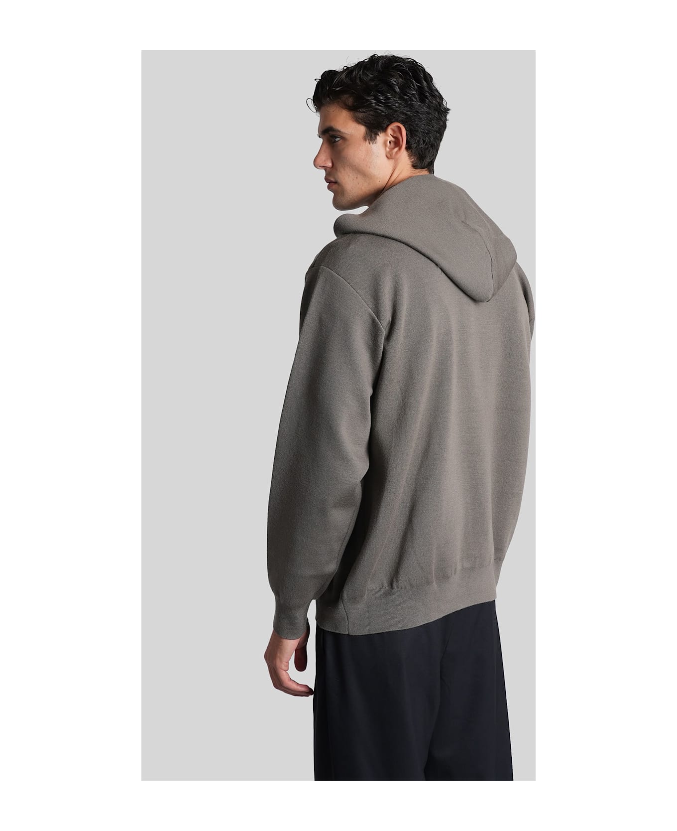 Attachment Sweatshirt In Grey Wool - grey