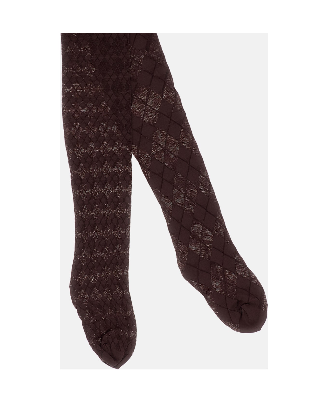 Thom Browne Fun Mix Argyle Sheer Tights W/ Mesh Panties - Red