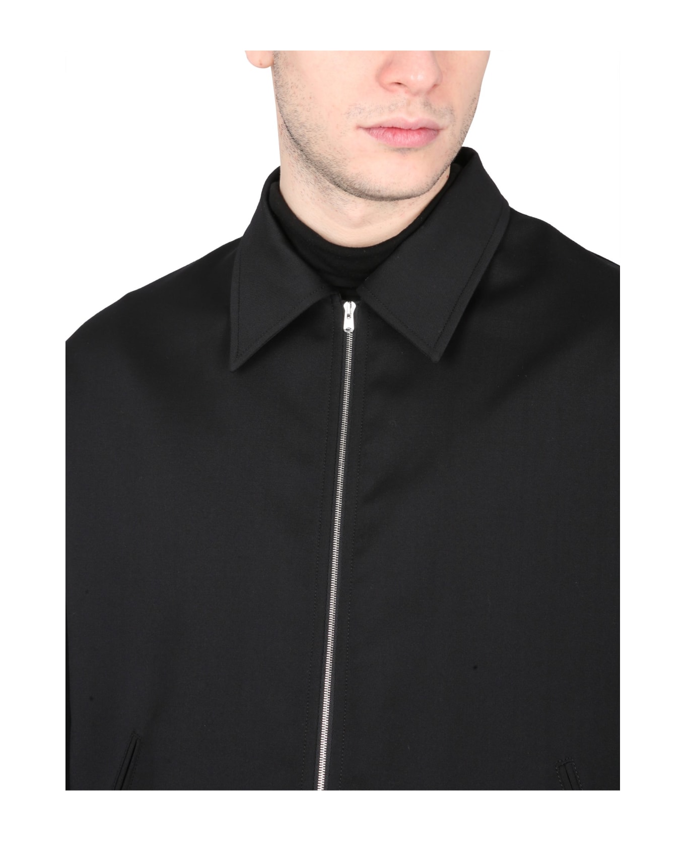 Our Legacy Jacket With Collar - Black Worsted Wool