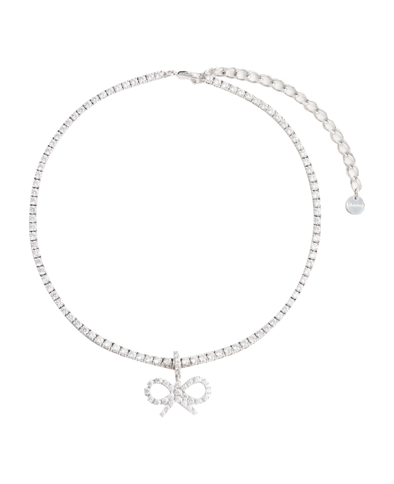 self-portrait Crystal Bow Tennis Necklace - Silver ブレスレット