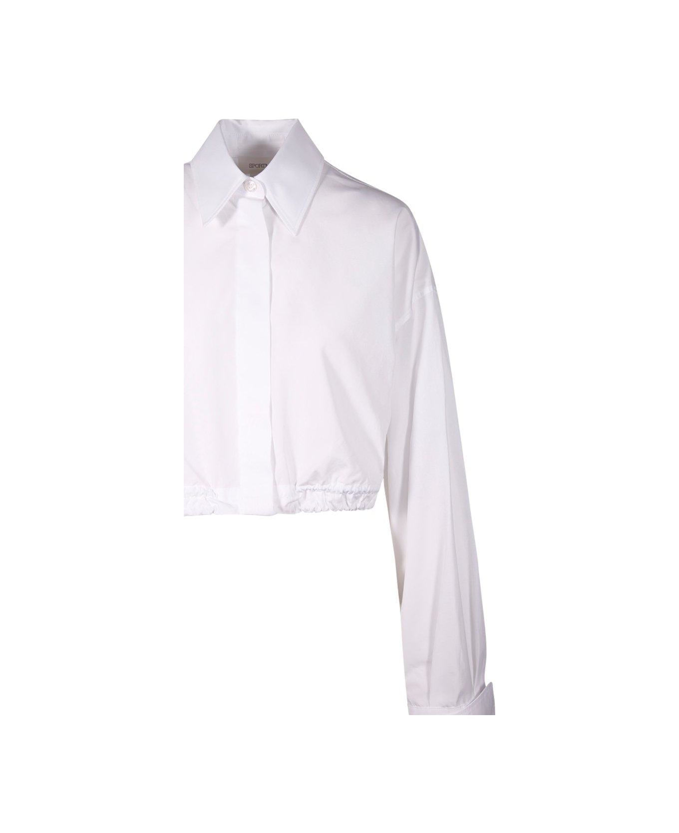 SportMax Buttoned Long-sleeved Cropped Shirt - Bianco ottico