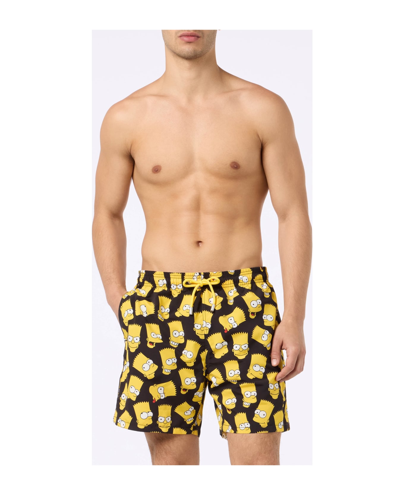 MC2 Saint Barth Man Mid-length Gustavia Swim-shorts With Bart Simpson Print | The Simpsons Special Edition - BLACK