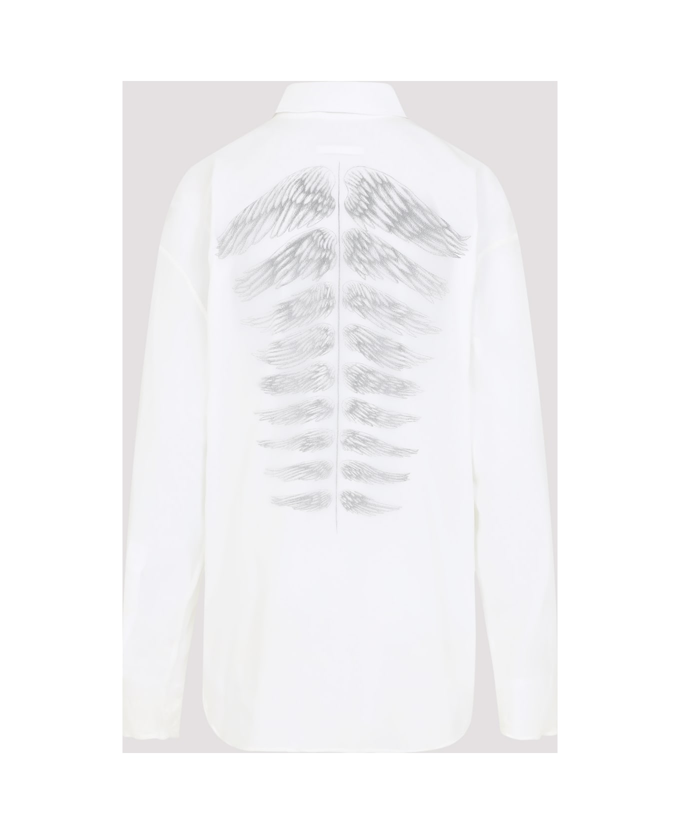 Jean Paul Gaultier Ls Double Layer Shirt - Black White