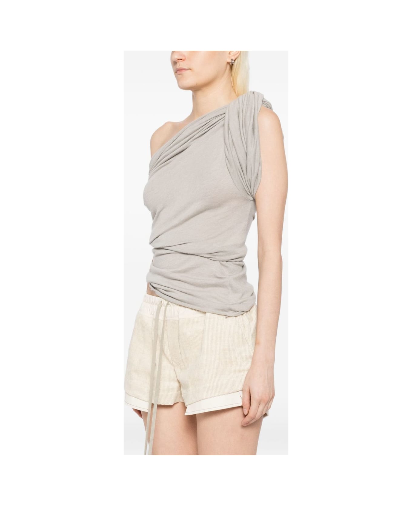 Rick Owens Twist Cotton Tank Top - Ivory