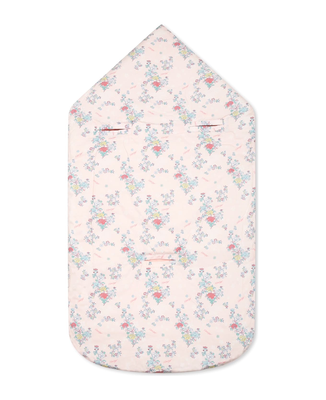 Kenzo Kids Pink Reversible Sleeping Bag For Baby Girl With Floral Print - Pink