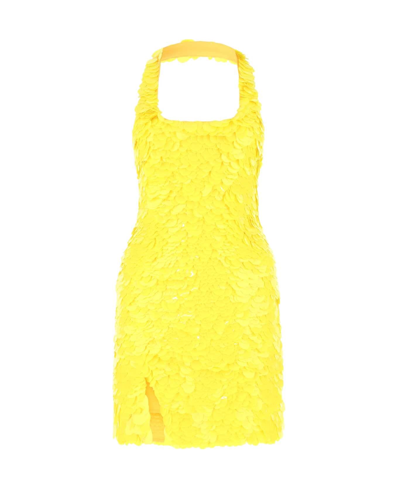 The Attico Yellow Sequins Allium Mini Dress - 032