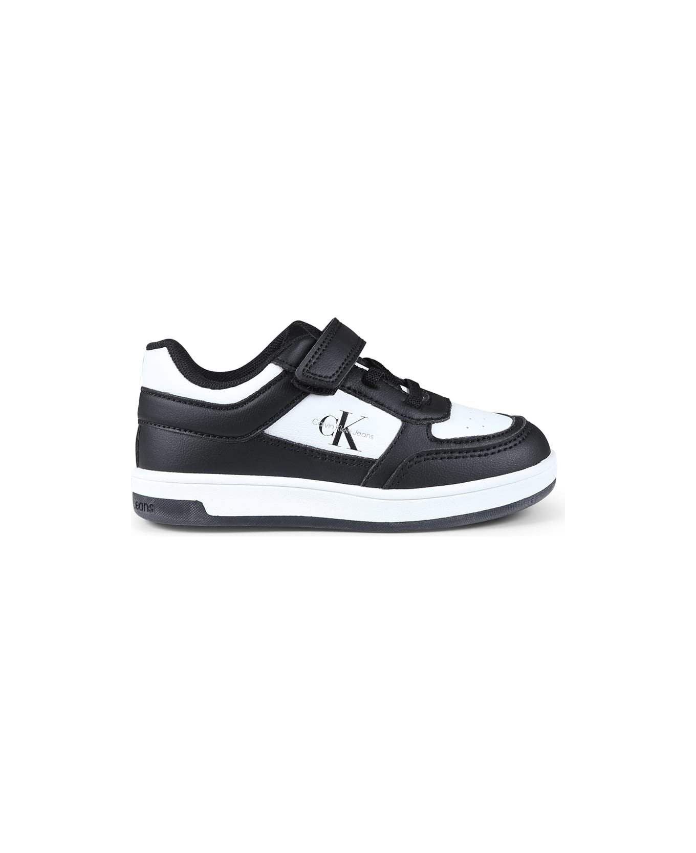 Calvin Klein Black Sneakers For Kids With Logo - Black