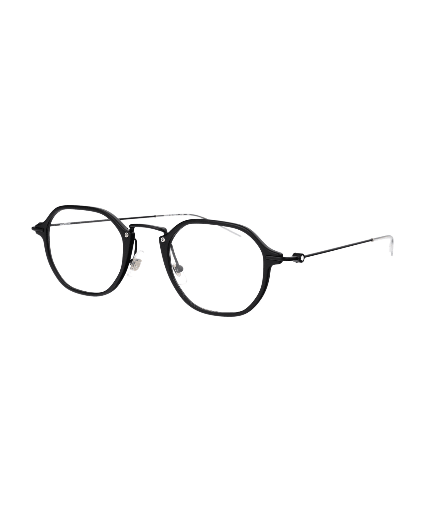 Montblanc Mb0296o Glasses - 005 BLACK BLACK TRANSPARENT アイウェア