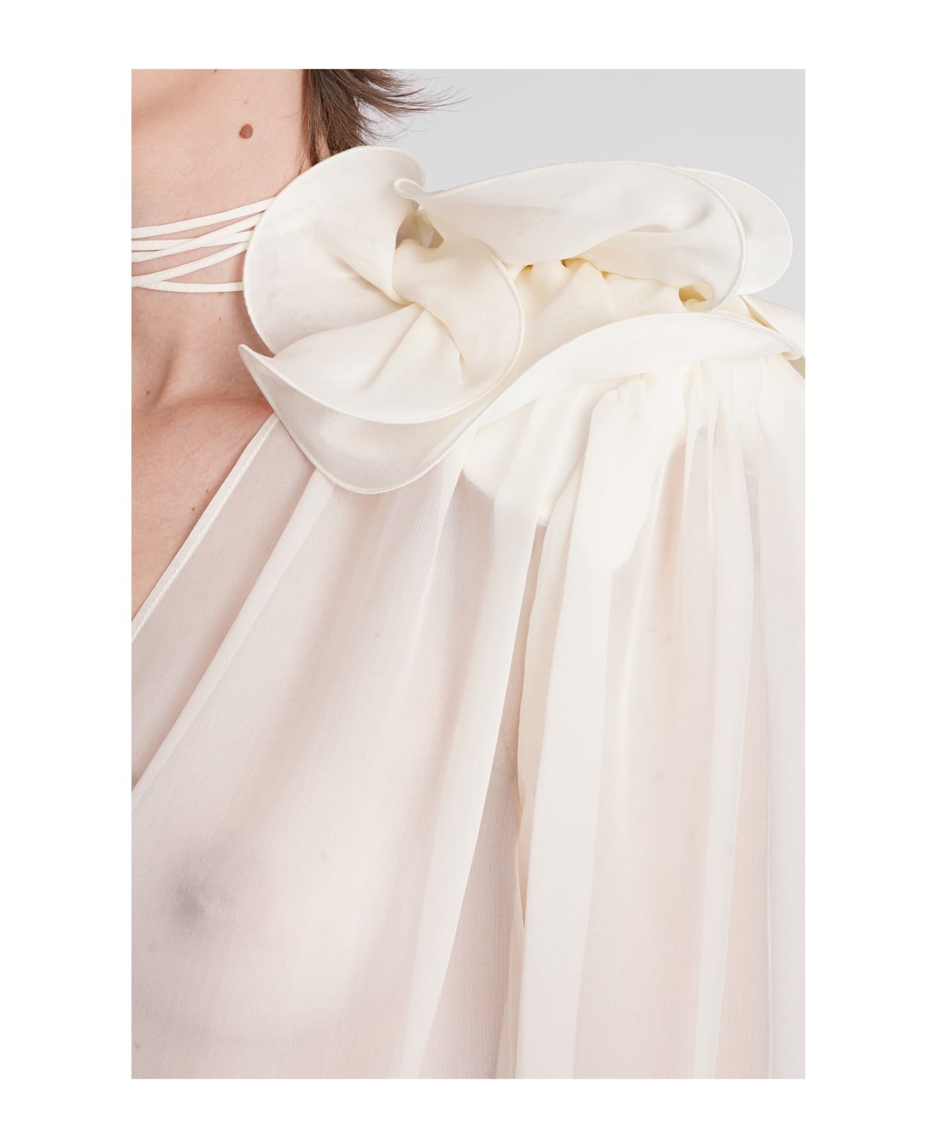 Magda Butrym Blouse In White Silk - white