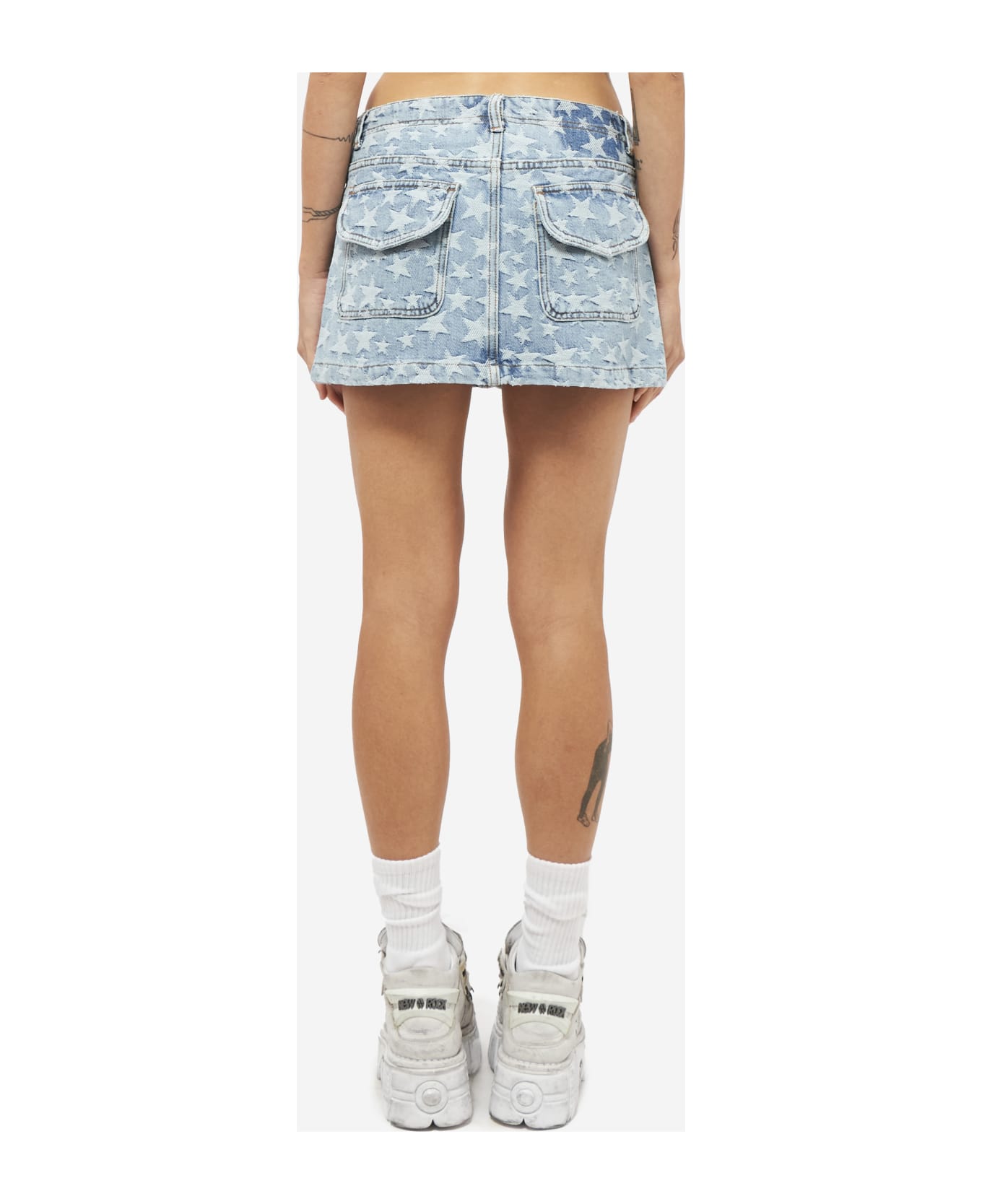 ERL Jacquard Short Skirt Skirt - Cyan