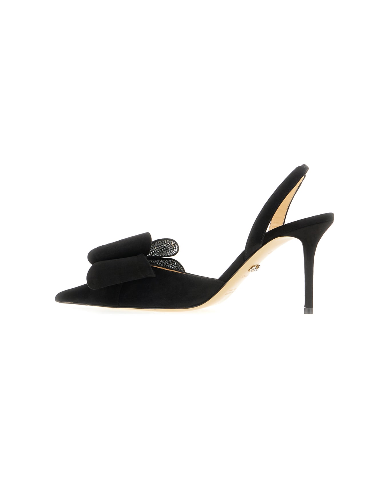 Mach & Mach Black Suede Le Cadeau Pumps - Black