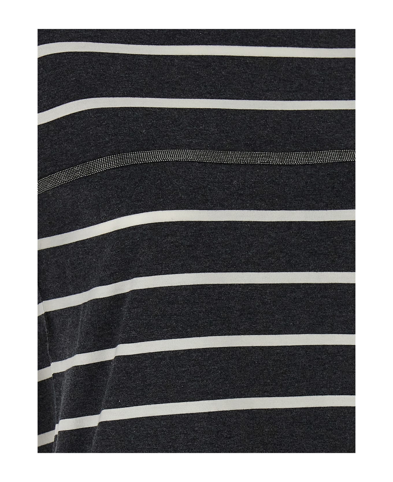 Brunello Cucinelli Monile Stripes T-shirt - Gray