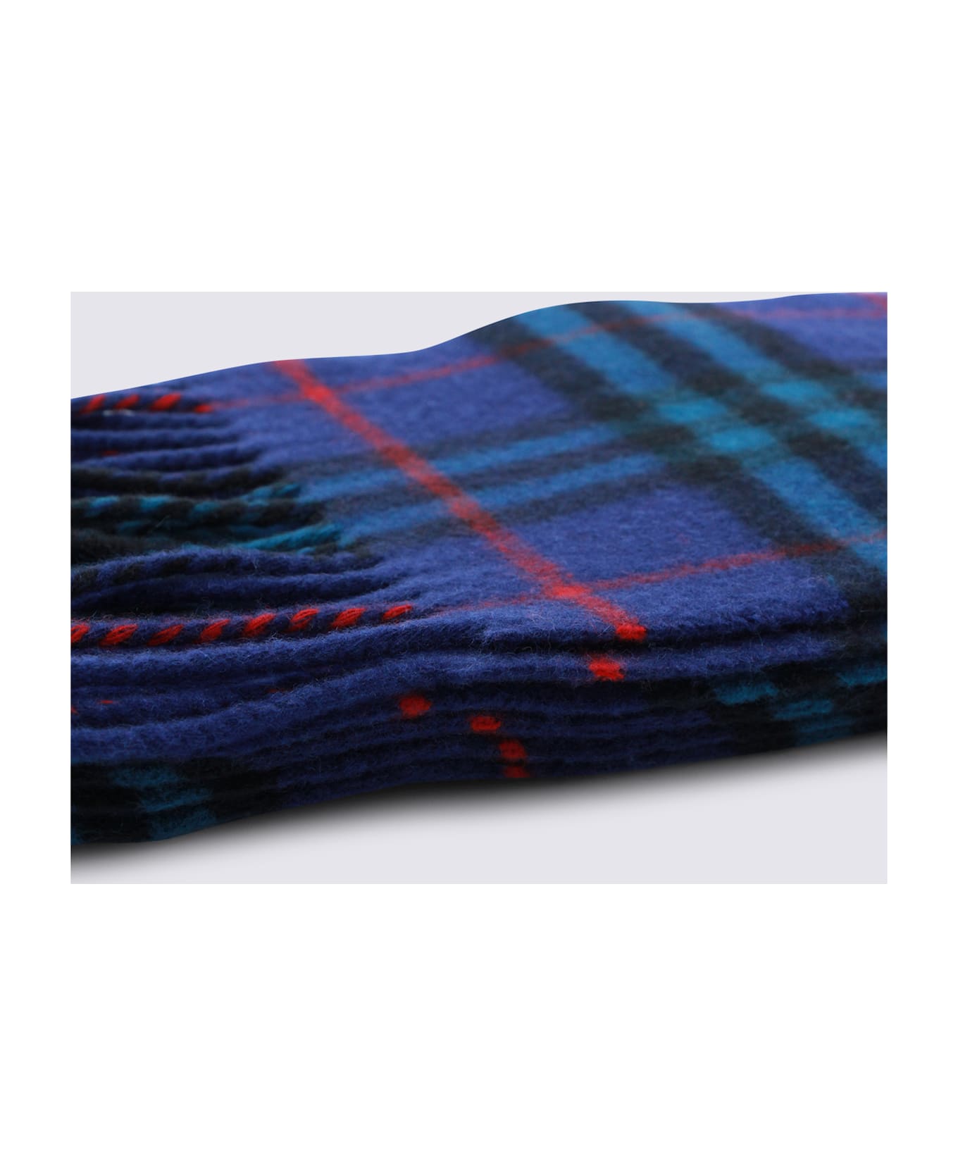 Burberry Blue Cashmere Scarf - BUGLE BLUE