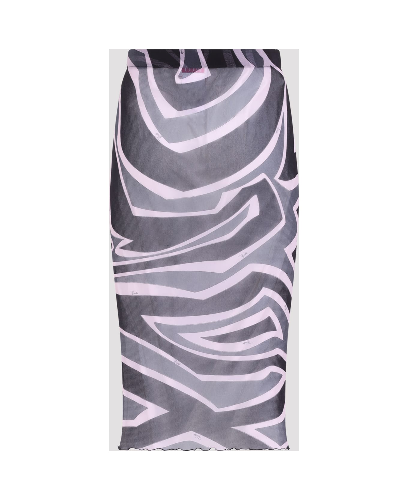 Pucci Tulle Midi Skirt - Black Pink