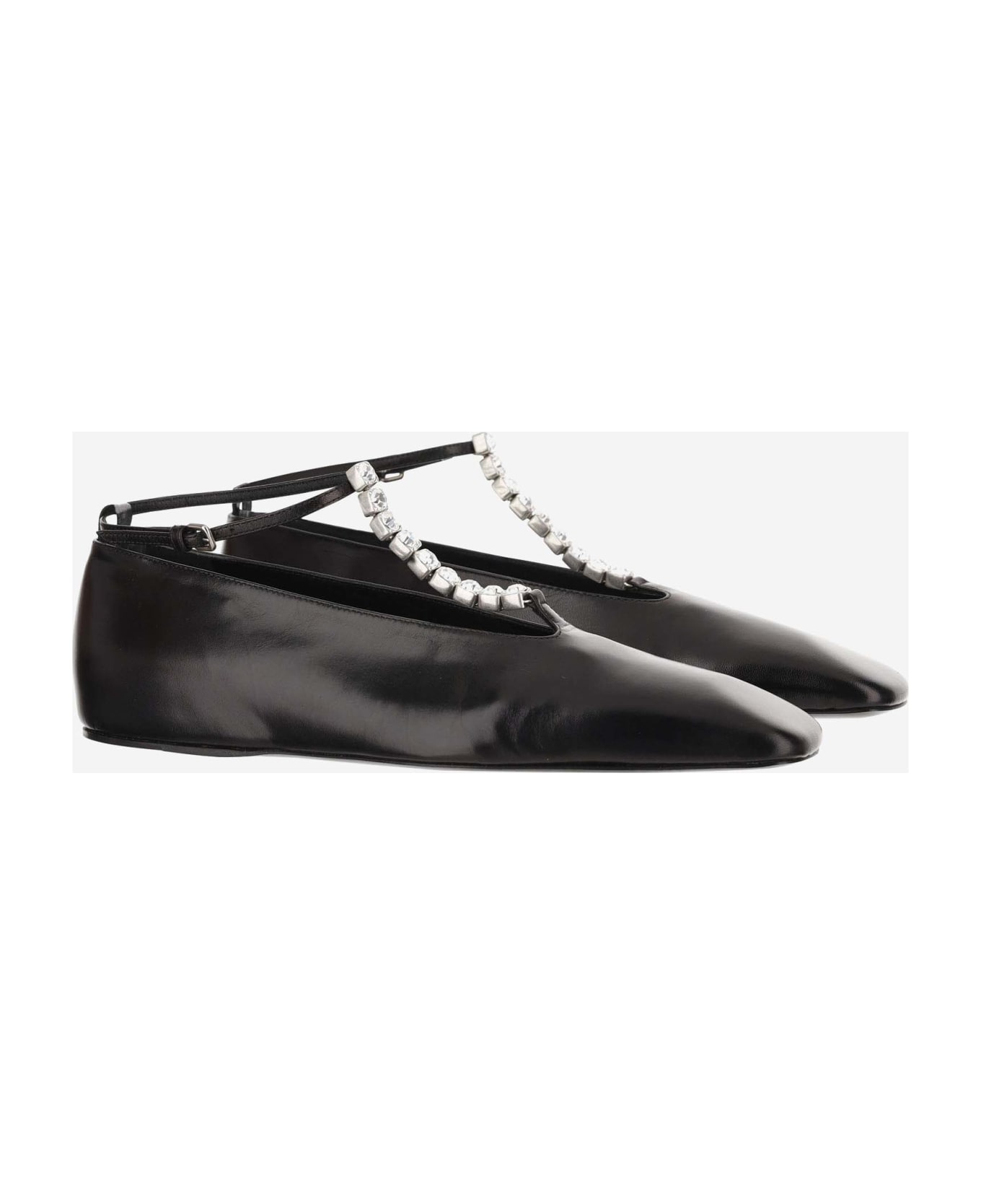 Jil Sander Black Leather Ballerinas - 1