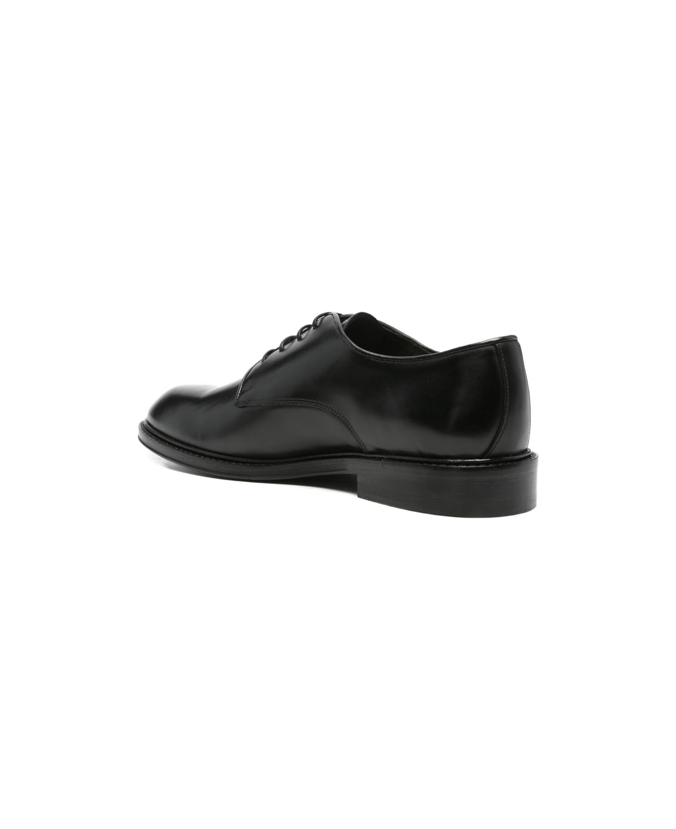 Corneliani Leather Derby Shoes - Black