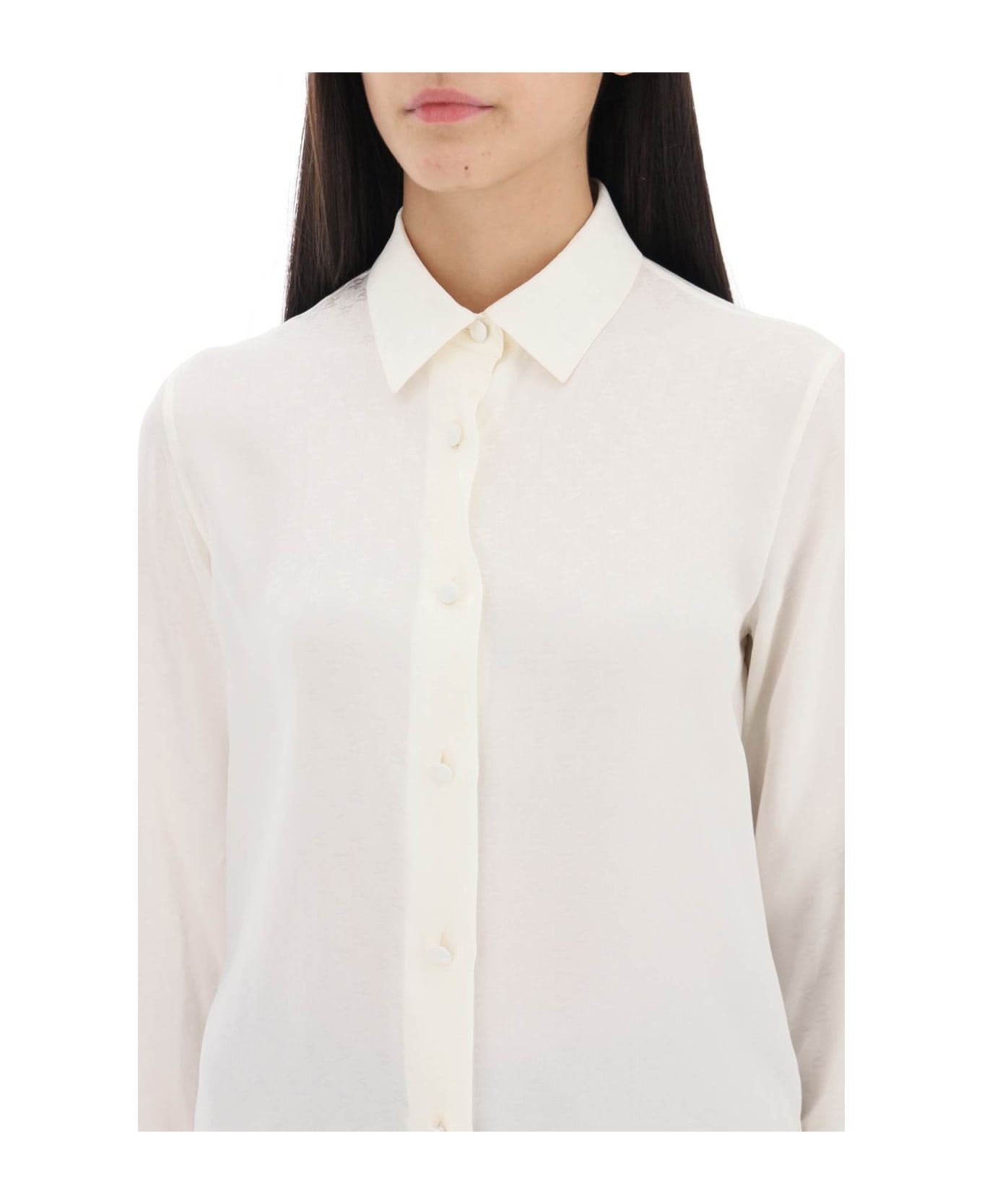Palm Angels Silk Shirt With Monogram - OFF WHITE OFF WHITE (White)