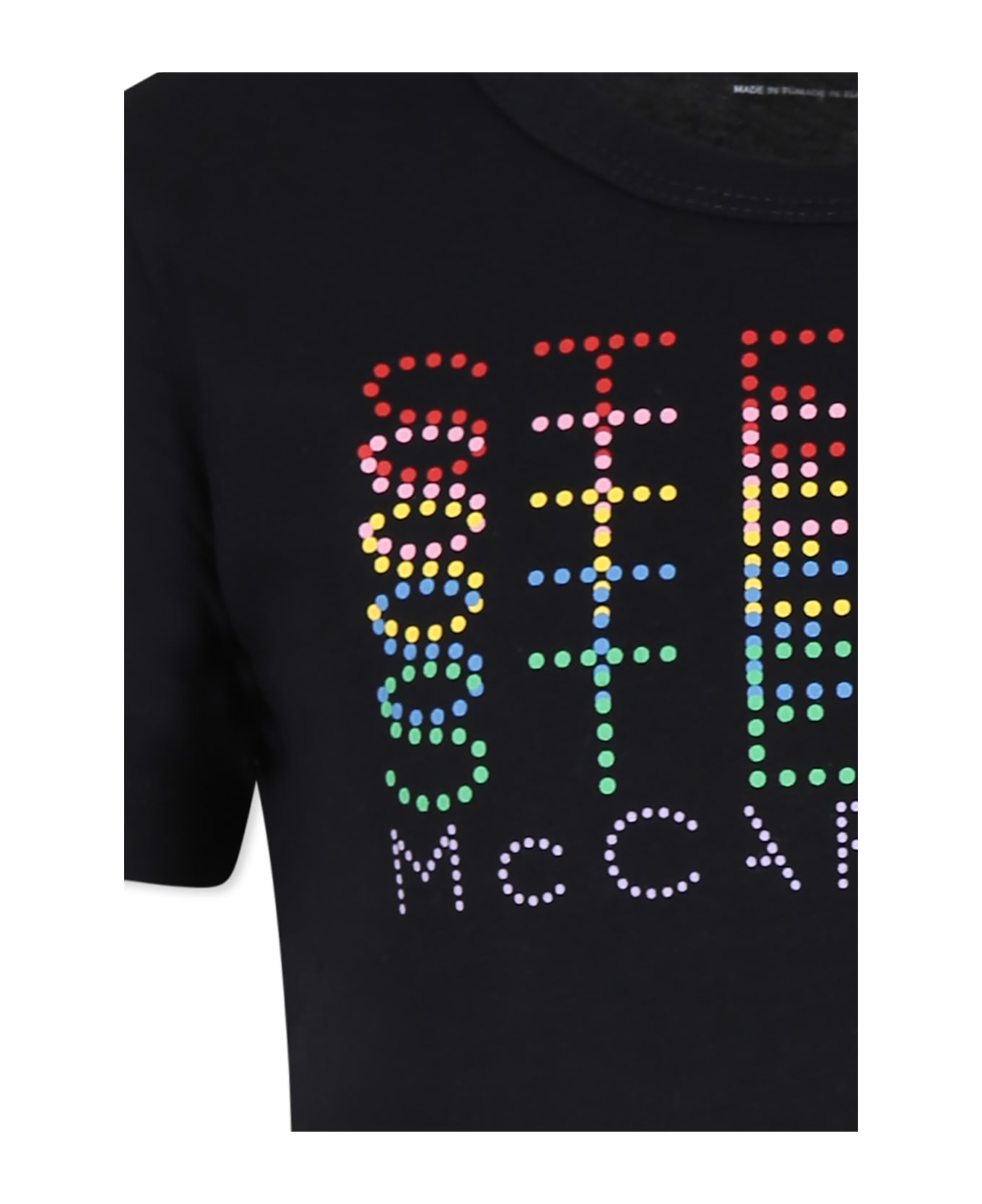 Stella McCartney Black T-shirt For Girl With Logo - Nero