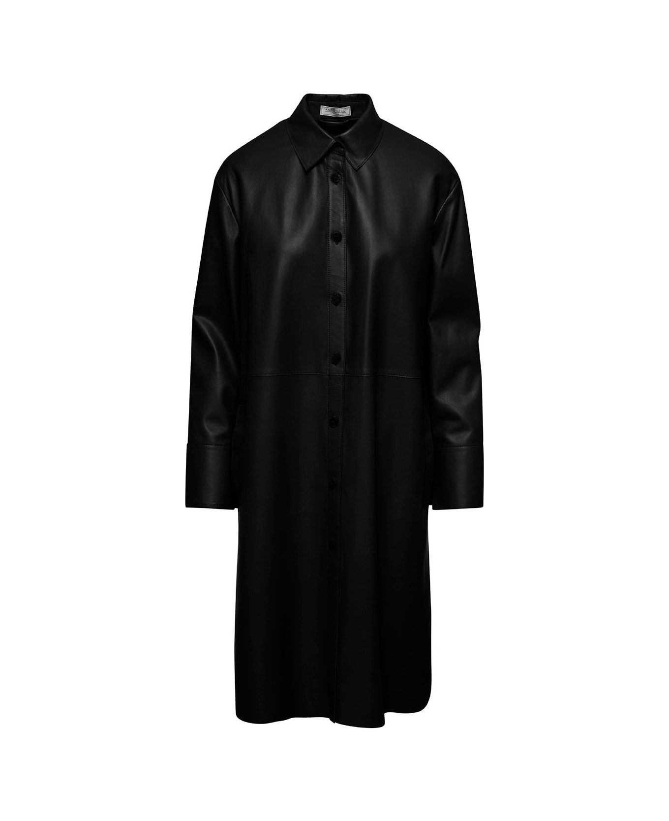 Antonelli Elia Leather Coat - Black
