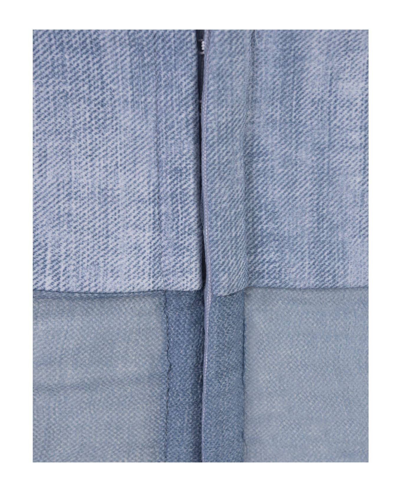 Ermanno Scervino Bustier Top In Jeans-print Marocain - Blue