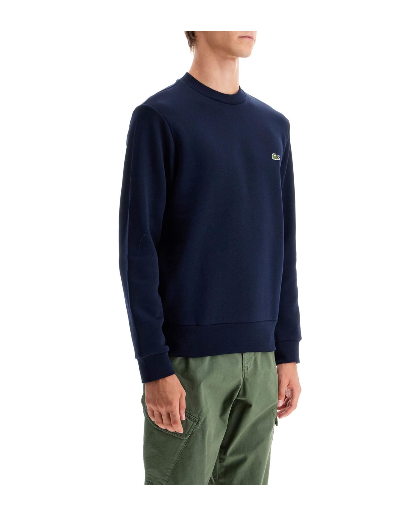 Lacoste Classic Fit Crewneck Sweatshirt - BLU NAVY (Blue) フリース