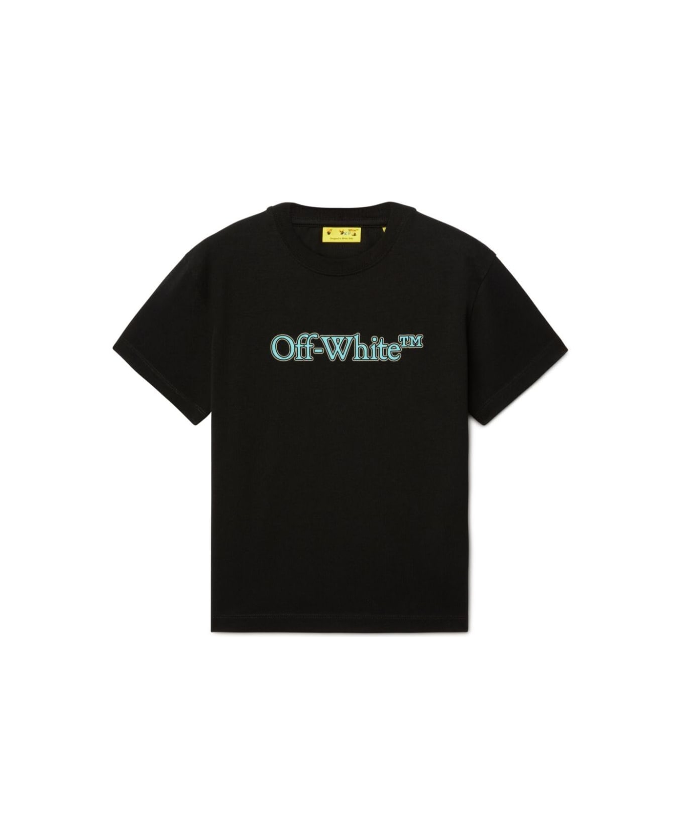 Off-White Black T-shirt With Logo Print On The Front In Cotton Boy - BLACK