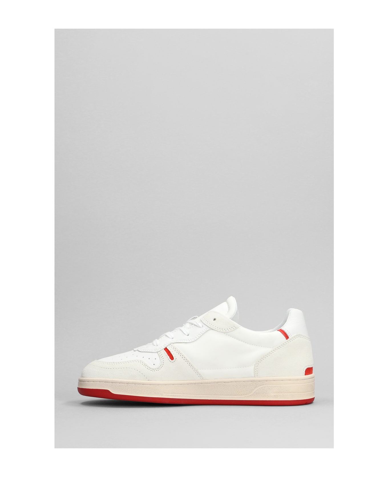 D.A.T.E. Court 2.0 Sneakers In White Leather And Fabric - white