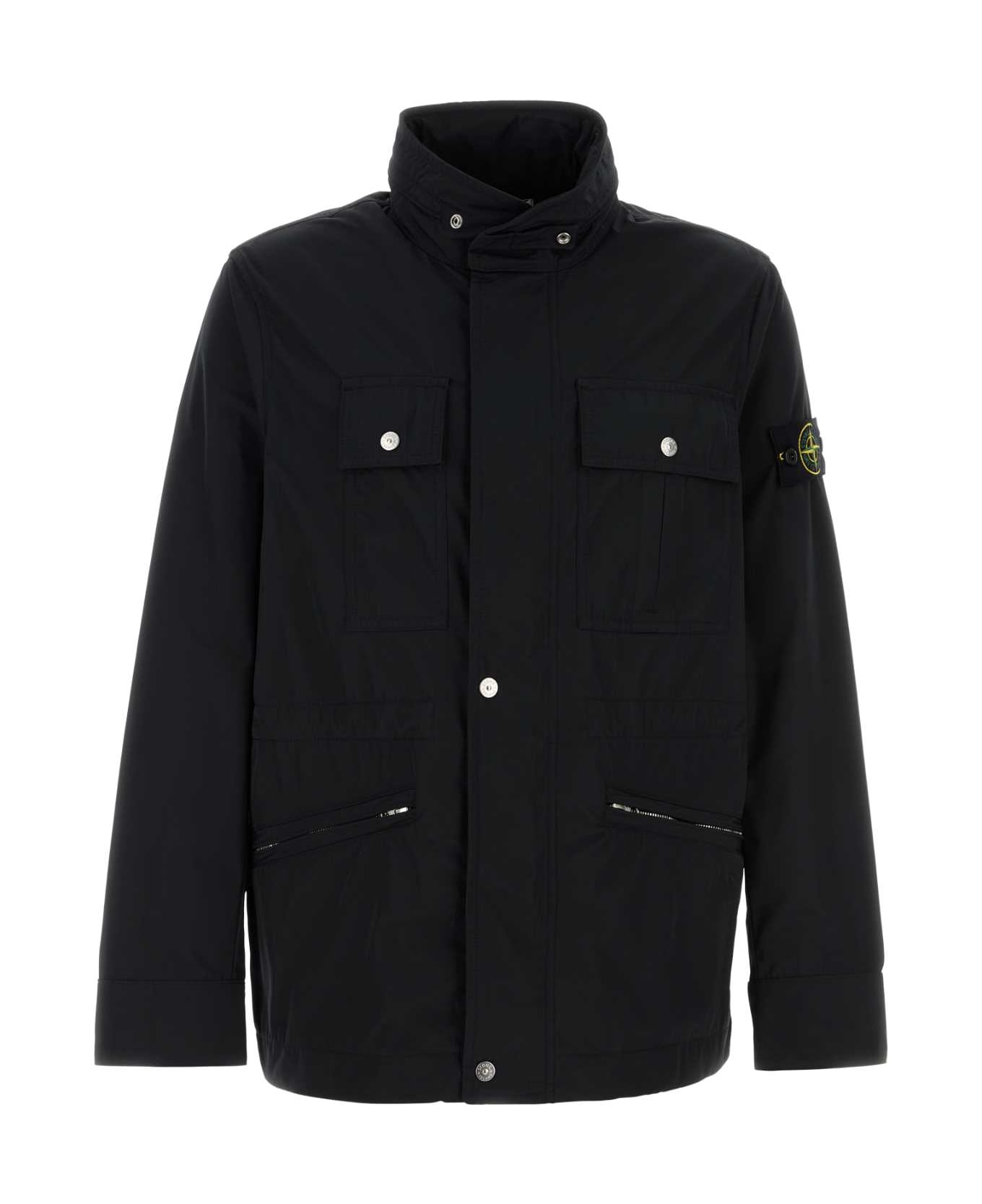 Stone Island Black Polyester Jacket - BLACK