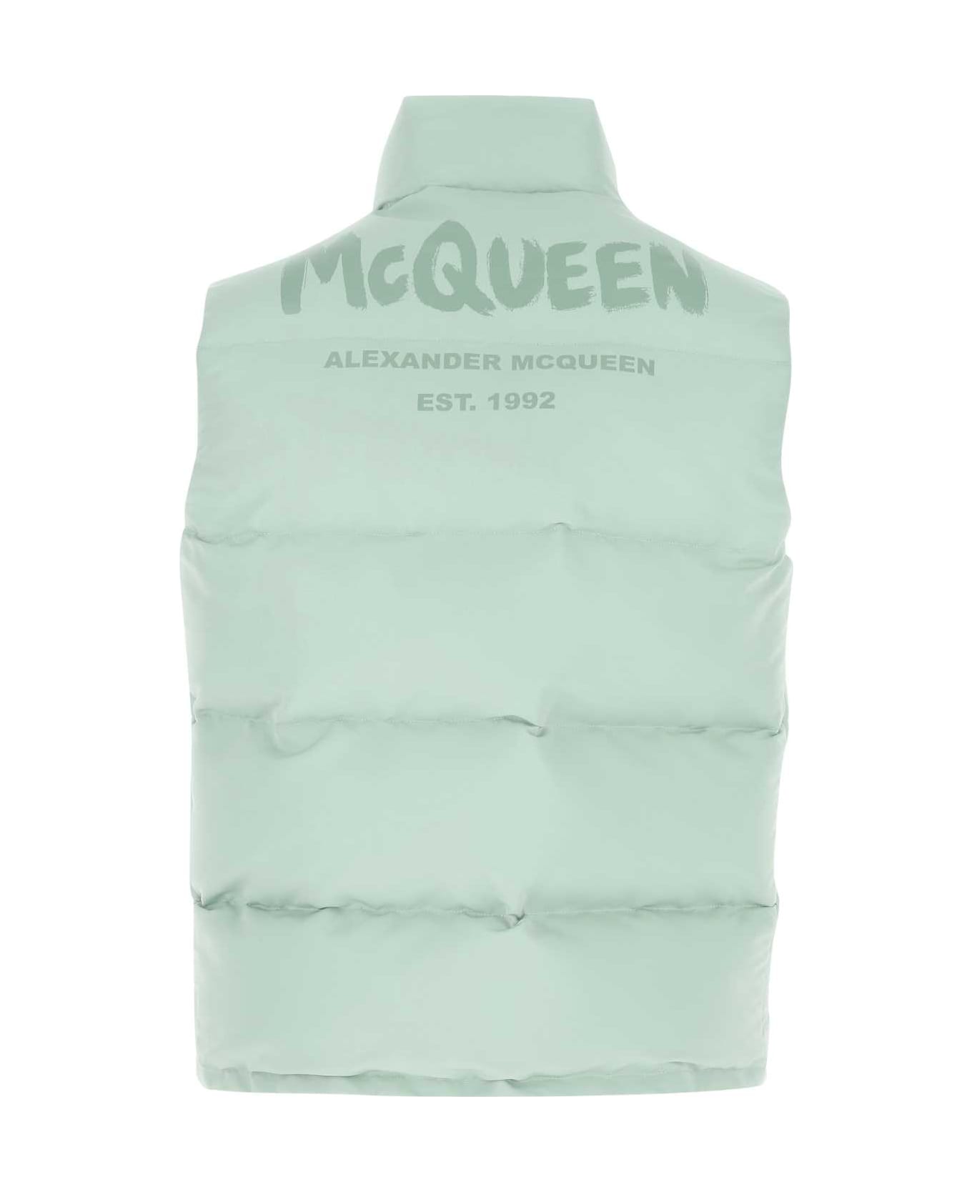 Alexander McQueen Sea Green Polyester Sleeveless Padded Jacket - 0913