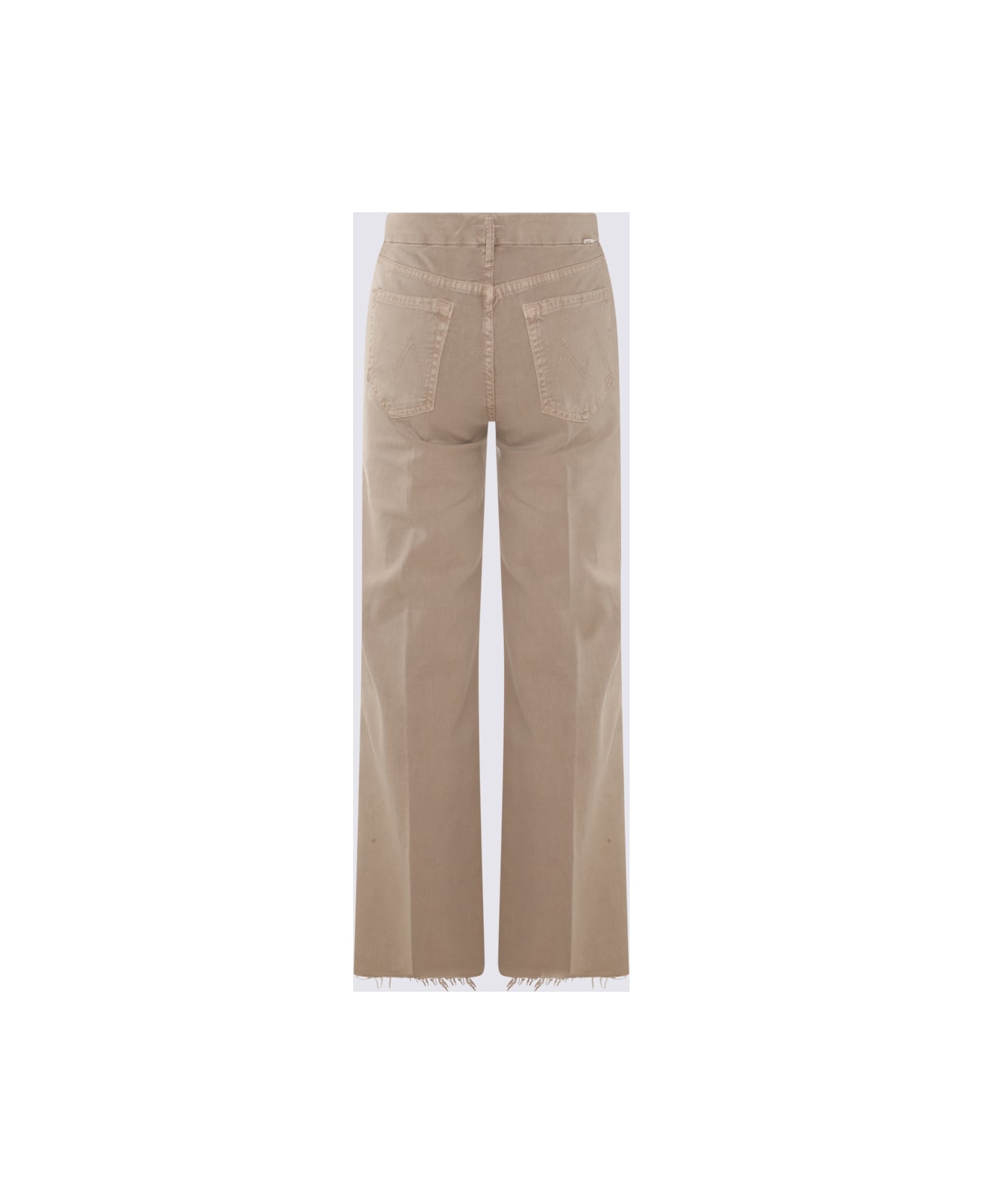 Mother Beige Cotton Blend Jeans - AGATE GREY ボトムス