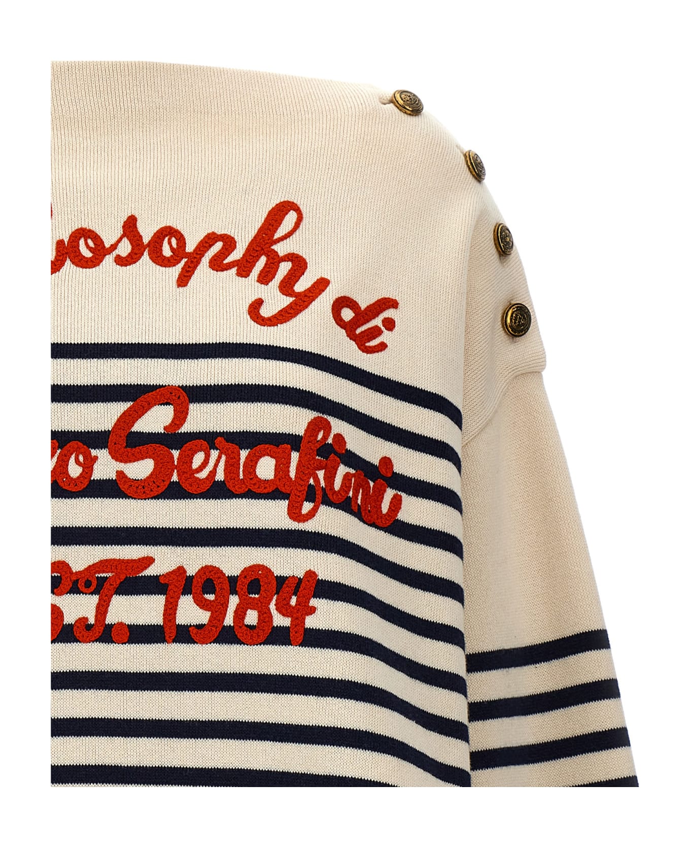 Philosophy di Lorenzo Serafini Logo Embroidery Striped Sweater - Multicolor